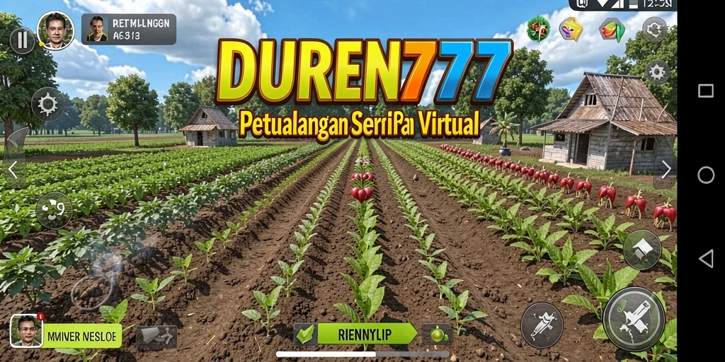 Tampilan gameplay seru DUREN777 dengan aktifitas bertani.