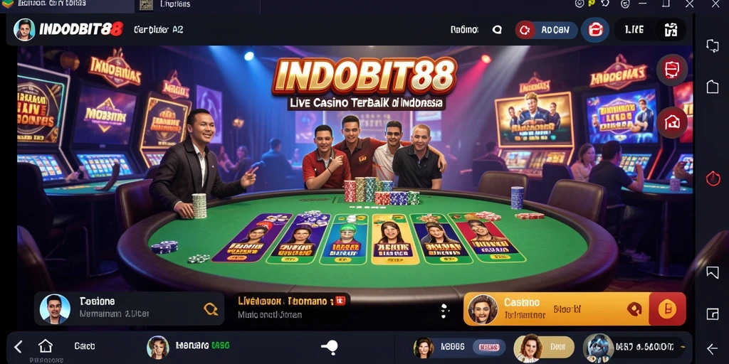 Screenshot gameplay Live Casino menampilkan dealer langsung dan suasana permainan yang mendebarkan.