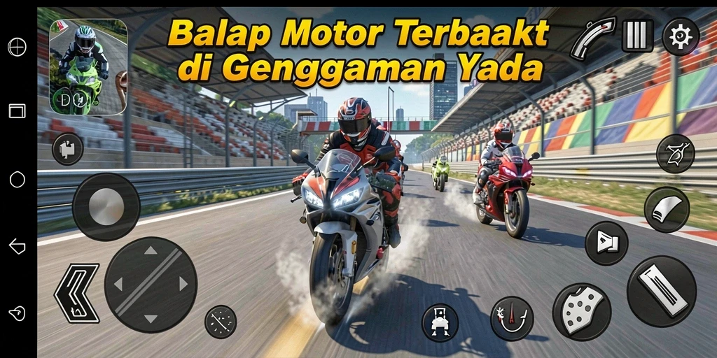 Tangkapan layar dari gameplay seru RAP89 yang menampilkan balapan motor.