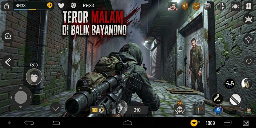 Gameplay RR33 dengan suasana horror yang mencekam.